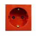 Розетка электрическая одинарная 220В, 50х50 мм, красная