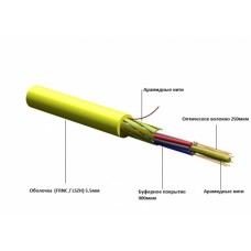 ОВ кабель i-MIC внутреннего применения, волокна в плотном буфере, J-VH 8E9/125 TB3, желтый