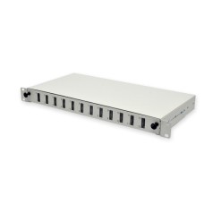 Патч-панель 24 порта 12SCDuplex, пустая, кабельные вводы для 2xPG13.5 и 2xPG11, 1U, серая