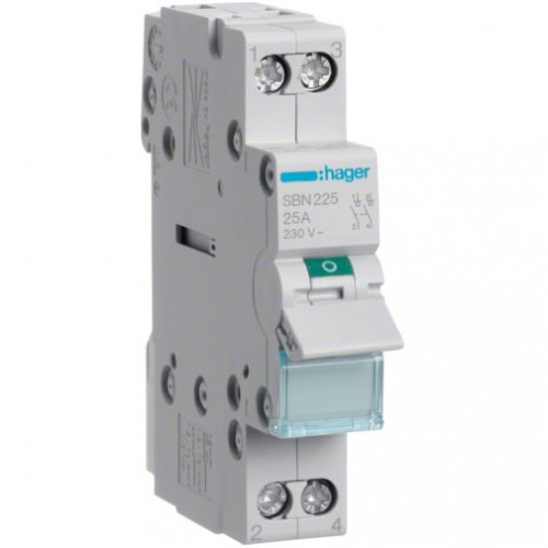 Hager SBN225 25A вимикач навантаження двополюсний (рубильник)