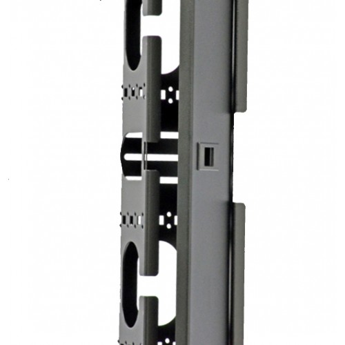 Боковой организатор кабеля с крышкой, для шкафов MGSE 42U, черный