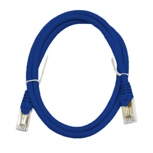 Патч-корд S/FTP, 0.5 метра, cat 6А, синий, L&W ELECTRONICAL